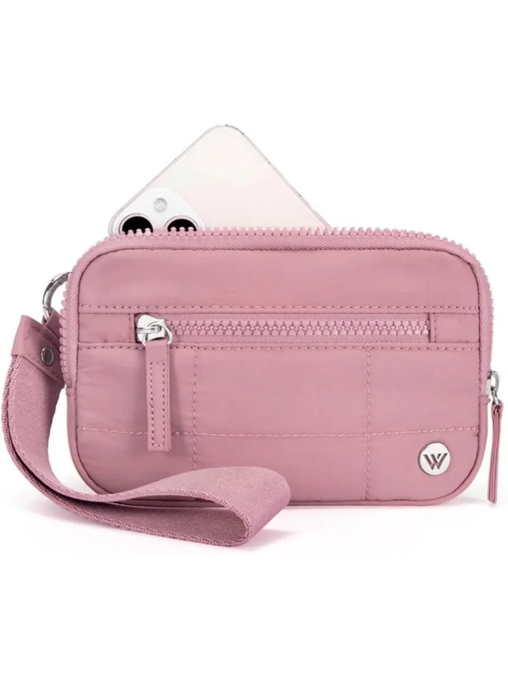 Quilted Nylon RFID Blocking Wristlet Wallet for Women - Phone & Card Holder